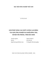giải pháp nâng cao chất lượng lao động tại cụm công nghiệp đa nghề đông thọ, huyện yên phong, tỉnh bắc ninh 