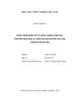 phát triển kinh tế tư nhân trong lĩnh vực thương mại dịch vụ trên địa bàn huyện gia lâm, thành phố hà nội 