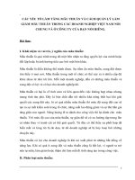 Các yếu tố làm tăng mâu thuẫn và cách quản lý làm giảm mâu thuẫn trong các doanh nghiệp việt nam nói chung và ở công ty của bạn nói riêng 