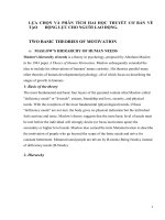 LỰA CHỌN và PHÂN TÍCH HAI học THUYẾT cơ bản về tạo ĐỘNG lực CHO NGƯỜI LAO ĐỘNG e 