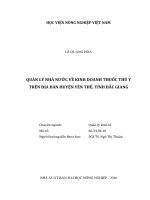 quản lý nhà nước về kinh doanh thuốc thú y trên địa bàn huyện yên thế, tỉnh bắc giang 