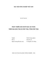 Phát triển sản xuất rau an toàn trên địa bàn thị xã phú thọ, tỉnh phú thọ 