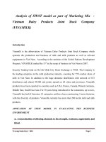 Analysis of SWOT model as part of marketing mix    vietnam dairy products joint stock company (VINAMILK) 