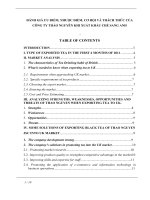 ĐÁNH GIÁ ưu điểm, NHƯỢC điểm, cơ hội và THÁCH THỨC của CÔNG TY THẢO NGUYÊN KHI XUẤT KHẨU CHÈ SANG ANHe 