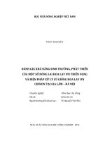 đánh giá khả năng sinh trưởng, phát triển của một số dòng lai hoa lay ơn triển vọng và biện pháp xử lý củ giống hoa lay ơn chinon tại gia lâm – hà nội 