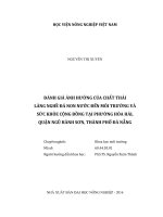 đánh giá ảnh hưởng của chất thải làng nghề đá non nước đến môi trường và sức khỏe cộng đồng tại phường hòa hải, quận ngũ hành sơn, thành phố đà nẵng