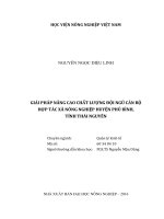 giải pháp nâng cao chất lượng đội ngũ cán bộ hợp tác xã nông nghiệp huyện phú bình, tỉnh thái nguyên 