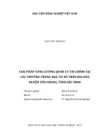 giải pháp tăng cường quản lý tài chính tại các trường trung học cơ sở trên địa bàn huyện yên phong, tỉnh bắc ninh 