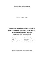 đánh giá đặc điểm nông sinh học, giá trị sử dụng và khả năng thích ứng của cây đậu núi (plukenetia volubilis l ) nhập nội trong điều kiện gia lâm hà nội 