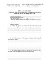 BIÊN BẢN KIỂM TRA Công tác xây dựng các văn bản quy định về nề nếp học tập rèn luyện giáo dục đạo đức của học sinh năm học 2018 2019