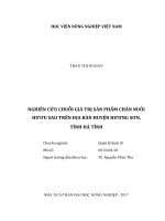 nghiên cứu chuỗi giá trị sản phẩm chăn nuôi hươu sao trên địa bàn huyện hương sơn, tỉnh hà tĩnh 