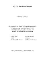 giải pháp giảm thiểu ô nhiễm môi trường nước do nuôi trồng thủy sản tại huyện gia lộc, tỉnh hải dương 