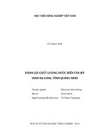 đánh giá chất lượng nước biển ven bờ vịnh hạ long, tỉnh quảng ninh 