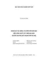 đánh giá tác động của biến đổi khí hậu đến năng suất lúa trên địa bàn huyện chương mỹ,thành phố hà nội 