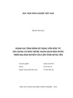 đánh giá tình hình sử dụng vốn đầu tư xây dựng cơ bản thuộc ngân sách nhà nước trên địa bàn huyện văn lâm tỉnh hưng yên 