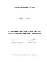 giải pháp phát triển nuôi cá lồng trên sông đuống ở huyện thuận thành, tỉnh bắc ninh 