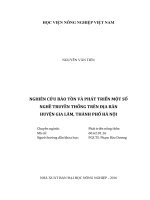 nghiên cứu bảo tồn và phát triển một số nghề truyền thống trên địa bàn huyện gia lâm, thành phố hà nội 