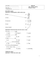 Kiểm tra phần đọc Tiếng Anh 3