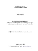 Quản lý hoạt động kiểm tra, đánh giá thường xuyên ở các trường tiểu học trên địa bàn huyện đại từ   tỉnh thái nguyên 