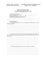 BIÊN BẢN KIỂM TRA Công tác tài chính năm học 2018 2019