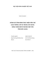 đánh giá tình hình thực hiện tiêu chí giao thông cấp xã trong xây dựng nông thôn mới ở huyện việt yên tỉnh bắc giang 