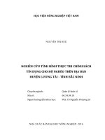 nghiên cứu tình hình thực thi chính sách tín dụng cho hộ nghèo trên địa bàn huyện lương tài   tỉnh bắc ninh 
