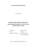 nghiên cứu đặc điểm nông sinh học và khả năng kháng bệnh bạc lá của các dòng lúa bắc thơm 7 cải tiến 