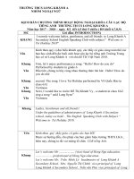 Kịch bản hoạt động ngoại khóa Câu lạc bộ Tiếng Anh trường trung học cơ sở