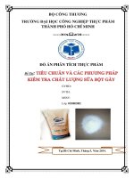 ĐỒ án TIÊU CHUẨN và các PHƯƠNG PHÁP PHÂN TÍCH sữa bột gầy converted