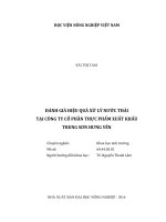đánh giá hiệu quả xử lý nước thải tại công ty cổ phần thực phẩm xuất khẩu trung sơn hưng yên 