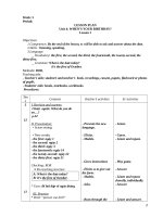 Giáo án Tiếng Anh lớp 4 VNEN tuần 5 đến tuần 10hay