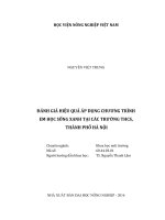 đánh giá hiệu quả áp dụng chương trình em học sống xanh tại các trường thcs, thành phố hà nội 