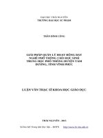 Giải pháp quản lý hoạt động dạy nghề phổ thông cho học sinh trung học phổ thông huyện tam dương, tỉnh vĩnh phúc 