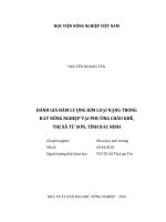 đánh giá hàm lượng kim loại nặng trong  đất nông nghiệp tại phường châu khê,  thị xã từ sơn, tỉnh bắc ninh
