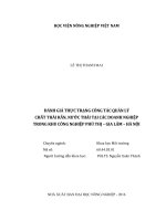 đánh giá thực trạng công tác quản lý chất thải rắn, nước thải tại các doanh nghiệp trong khu công nghiệp phú thị – gia lâm – hà nội