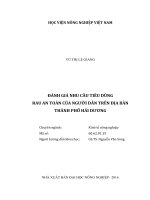 đánh giá nhu cầu tiêu dùng rau an toàn của người dân trên địa bàn thành phố hải dương 
