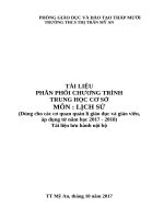 Phân phối chương trình môn Lịch sử trung học cơ sở VNEN