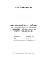 nghiên cứu ảnh hưởng của kỹ thuật ghép và phân bón qua lá đến khả năng sinh trưởng của cây giống quýt không hạt nnh vn52 tại gia lâm, hà nội 