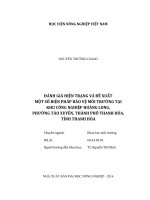 đánh giá hiện trạng và đề xuất một số biện pháp bảo vệ môi trường tại khu công nghiệp hoàng long, phường tào xuyên, thành phố thanh hóa, tỉnh thanh hóa 