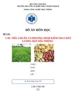 TIÊU CHUẨN và PHƯƠNG PHÁP KIỂM TRA CHẤT LƯỢNG đậu PHỘNG