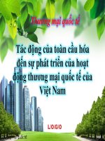 tác động của toàn cầu hóa tới các hoạt động thương mại quốc tế của việt nam 