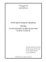 Tài nguyên sinh vật, mẫu tiểu luận 10 điểm