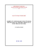 Nghiên cứu thăm dò khả năng ứng dụng phương pháp lọc sinh học trong xử lý nước thải sản xuất bia 