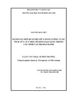 Đánh giá mối quan hệ giữa hàm lượng và sự tích lũy của một số kim loại nặng trong các sinh vật họ hai mảnh 