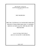 Điều tra và đánh giá các nguồn phát sinh chất thải rắn từ hoạt động khai thác và chế biến khoáng sản kim loại màu trên địa bàn tỉnh thái nguyên 
