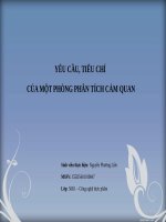 Báo cáo phân tích cảm quan