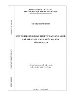 Ước tính lượng phát thải từ các làng nghề chế biến thực phẩm trên địa bàn tỉnh nghệ an 