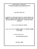 Nghiên cứu phương pháp xác định thông số nhiệt lý trong điều kiện sản xuất việt nam, để mô phỏng quá trình đúc với phần mềm magma 