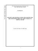 Đạo đức môi trường ở sinh viên trường đại học hải dương hiện nay thực trạng và những vấn đề