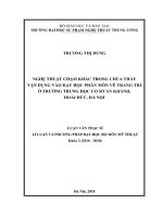 Nghệ thuật chạm khắc trong chùa thầy vận dụng vào dạy học phân môn vẽ trang trí ở trường trung học cơ sở an khánh, hoài đức, hà nội 